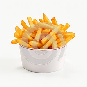 Ultra Realistic 4k Fries On White Background - High Definition photo