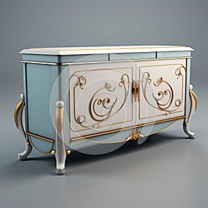 Vintage Ornate Buffet 3d Model With Cartoonish Features photo