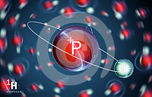 3D model of hydrogen 1H molecule.