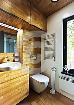 3 D model of the interior living room-studio