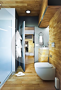 3 D model of the interior living room-studio