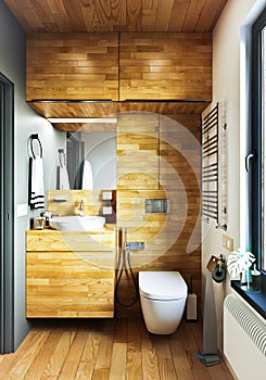 3 D model of the interior living room-studio