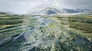 A 3D model of a landscape designed to simulate the effects of climate change and demonstrate the importance of photo