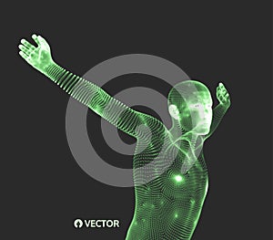 3d model of man. Human body. Design element. Vector illustration