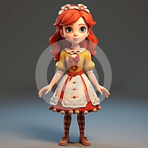 3d Model Of Marion: A Storybook-like Cartoon Character photo