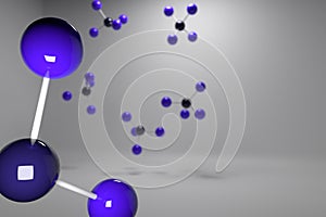 3D model of a molecule, atom, bond