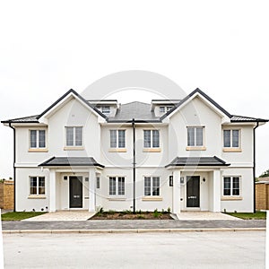 Quadruplex House isolated on transparent background photo