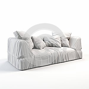 3d Cotton Cover Sofa: Folded Fabric In Zbrush Style photo