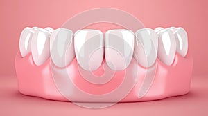 A 3d model of a tooth with white teeth, AI