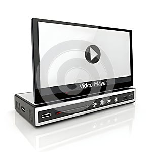 3D video player isolated on white background