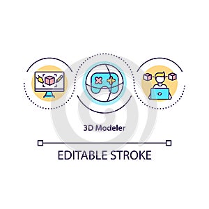 3D modeler concept icon