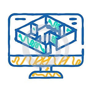 3d modeling architectural drafter icon doodle illustration photo