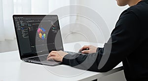 3D Modeling or Graphic Design Work on Laptop