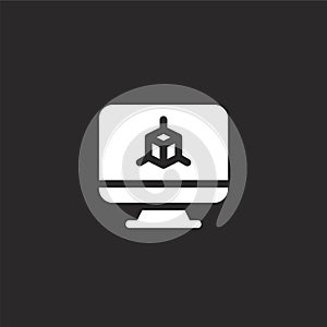 d modeling icon. Filled d modeling icon for website design and mobile, app development. d modeling icon from filled architecture