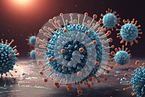 3d modell of virus organism photo