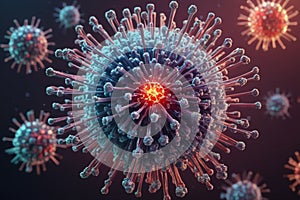 3d modell of virus organism photo