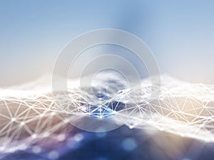 3D modern network communications background with plexus design