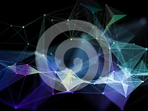 3D modern network communications science background with plexus design