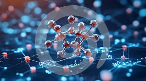 3d molecular model acetylcholine intricate photo