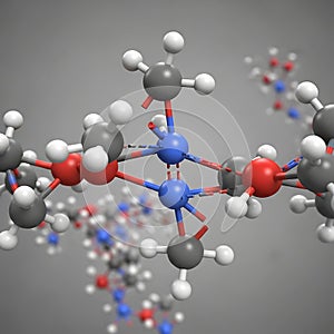 3d molecular model of a complex chemical compound