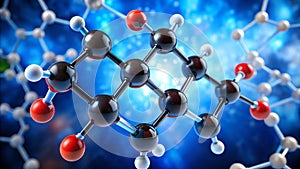 3D Molecular Structure of 4Hydroxybenzoic Acid Exploring the Arrangement of Atoms in a Benzoic Acid Derivative photo