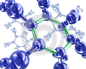 3d moleculas background .Isolated on white.