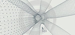 3D molecule. Molecular structure. Abstract 3d connection structure. Technology style. Vector illustration for science