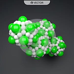 3D molecule. Molecular structure. Vector illustration for science