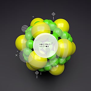 3D molecule. Molecular structure. Vector illustration for science