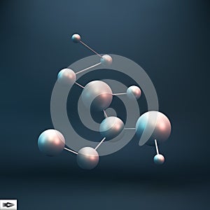 3D Molecule structure background.