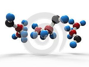 3D Molecule structure isolated with shadows
