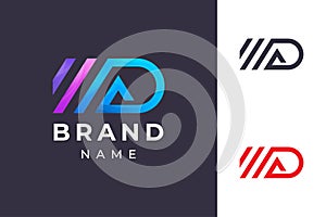 A and D monogram logo design,simple minimal modern style logomark,brand logo template