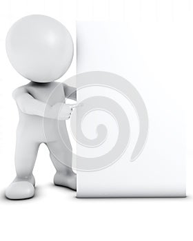 3D Morph Man with blank sign