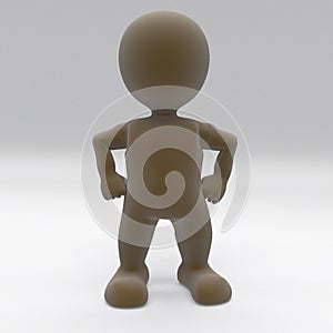 3D Morph Man protesting peacefully