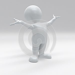 3D Morph Man protesting peacefully