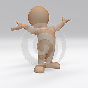 3D Morph Man protesting peacefully