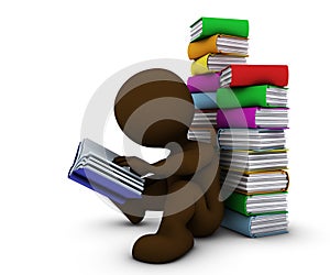 3D Morph Man reading book