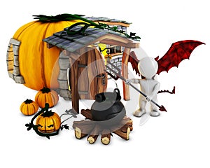 3D Morph Man Spectre with cauldron