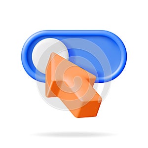 3D Mouse Cursor and Switch Button Isolated