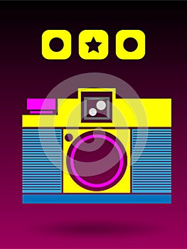 2D Multi Color Lomo Analog Camera Background Conce photo