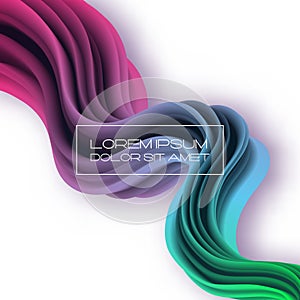 3d multicolored liquid shape with dynamic effect.