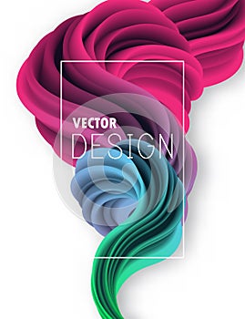 3d multicolored liquid shape with dynamic effect.