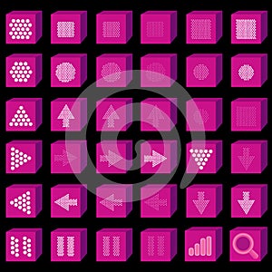 3D multimedia icons. Music and sound button set.