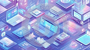 3D multimedia screen with network connections and digital devices