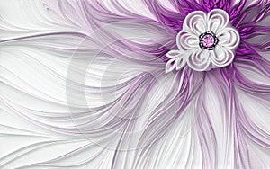 3d mural wallpaper pink, purple decoration Abstract fractal fantastic flower background