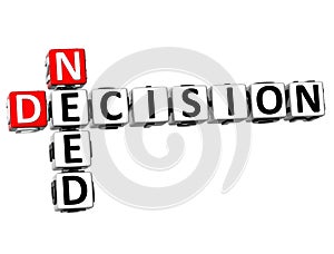 3D Need Decision Crossword