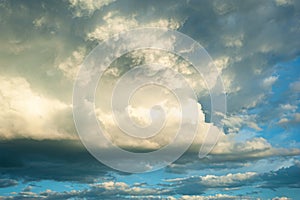 Distinct updraft of a storm cloud.