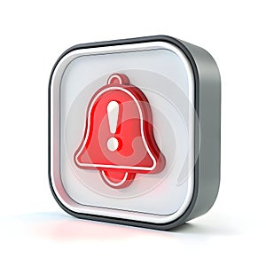 3D notification front isolated on white background photo