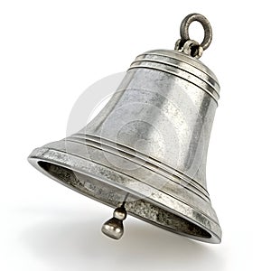 3D notification bell isolated on white background