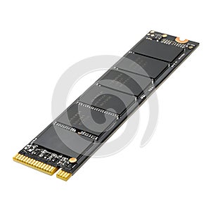 3D NVMe SSD Isolated on White Background photo